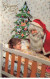 PERE NOEL AB#MK232 JOYEUX NOEL FILLETTE ET LE PERE NOEL SAPIN - Santa Claus