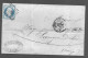 Timbre Napoléon III Bleu 20 Centimes Sur Lettre, Oblitération Losange N° 1818 Lyon (As) - Handstempel