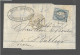 Timbre Cérès Bleu 20 Centimes Sur Lettre, Oblitération Losange N° 4077 Valence Sur Rhône (As) - Manual Postmarks