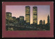 USA - New York  - The Brooklyn Bridge -The Twin Towers. Lower Manhattan Skyline - Manhattan