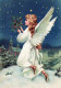 ENGEL WEIHNACHTSFERIEN Feiern & Feste Vintage Ansichtskarte Postkarte CPSM #PAH710.DE - Angeles