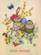 PASQUA CONIGLIO Vintage Cartolina CPSM #PBO433.IT - Pâques