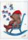 Buon Anno Natale ORSACCHIOTTO Vintage Cartolina CPSM #PAU826.IT - Neujahr