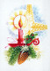 Feliz Año Navidad VELA Vintage Tarjeta Postal CPSM #PAV584.ES - New Year