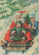 PAPÁ NOEL NIÑO NAVIDAD Fiesta Vintage Tarjeta Postal CPSM #PAK318.ES - Santa Claus