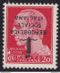 1944 RSI, N. 495/Aa 20c. Carminio MNH/** Firmato Oliva SOVRASTAMPA CAPOVOLTA - Autres & Non Classés