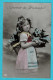 Delcampe - * Fantaisie - Fantasy - Fantasie (Enfant - Child) * (EAS, 2188) Série De 6 Cartes, Souvenir Du Printemps Panier Fleurs - Portraits