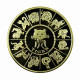 China Medal Zodiac Tiger Proof 40mm Colored Gold Plated 02122 - Other & Unclassified