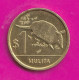 Uruguay, 2019- 1 Pesos. Uruguaian Fauna - Obverse Coat Of Arms. Reverso Mulita - SPL, EF, SUP, VZ- - Uruguay