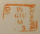 A537 - POSTE MARITIME - Lettre (LAC) MARSEILLE (13 JUIN 1861) à GÊNES Par Le PAQUEBOT Le " CAPITOLE " (LIGNE D'ITALIE) - Correo Marítimo