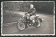 Fotografie Motorrad, Fahrer Auf Krad Bei Brunn 1955  - Automobile