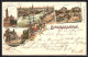 Lithographie Bremerhaven, Geestebrücke, Leuchtthurm, Bürgermeister Smidtstrasse  - Bremerhaven