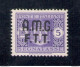 1947 TRIESTE A Segnatasse 5 Lire Violetto Senza Filigrana Centratissimo 4A Cilio - Sonstige & Ohne Zuordnung
