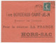 Lettre Hors Sac Avec Oblitération Bagnères-de-Luchon Sur Semeuse, Journal La France, Gare Bordeaux St Jean, 1910 - Briefe U. Dokumente
