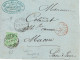 45 De Suisse 25 C. Vert Lettre De Genève Pour Mâcon 21-10-1879 Cachet Rouge De Transit - Briefe U. Dokumente