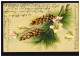Blumen-AK Tannenzapfen Mit Blüten MÜNCHEN 3.11.1904 Nach TEGERNSEE 4.11.04 - Altri & Non Classificati