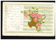 Blumen-AK Rote Korb Voller Rosa Rosen Mit Schleife, M.GLADBACH 5.8.1914 - Autres & Non Classés