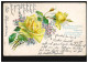 Blumen-AK Gelbe Rosen Mit Veilchen, BIENENBÜTTEL (Kr. UELZEN) 18.4.1913 - Autres & Non Classés