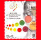 ITALIA - Usato - 2019 - 24° Congresso Mondiale Di Dermatologia - Logo - B - 2011-20: Afgestempeld