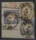 Dt. Reich  6 + 5 (2) Farbfrankatur HERRLICHE PRÄGUNG, Briefstück, KW 150,- € - Used Stamps