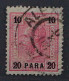 1901, ÖSTERREICH Levante 40, 20 P./10 H. Lackstreifen Gestempelt, Geprüft 700,-€ - Oostenrijkse Levant