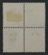 SCHWEIZ VIERERBLOCK (SBK 166z), 2 Fr.Papier Geriffelt, ZentrumStempel, 275,-SFr - Usados