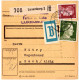 Luxemburg 1943, 15+30 Pf. Auf Paketkarte M. "B"-Zettel U. Rs. Zustellgebührstpl. - Besetzungen 1938-45