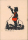 Ansichtskarte  Schattenschnitt - Die Post Ist Da - Künstlerkarte 1942  - Scherenschnitt - Silhouette