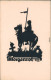  Scherenschnitt/Schattenschnitt-Ansichtskarte "Morgenrot"- Soldat, Friedhof 1918 - Silhouette - Scissor-type