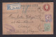 1907 - Einschreib-Ganzsache Mit Zufrankatur (Perfin) Und Stempel "LATE FEE 4 1/2 PAID" Ab London Nach Antwerpen - Covers & Documents