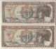 Brazil Banknote Amato-111/112 Pick-166a 166b 5 Cruzeiros 1961 1962 Series 72 98 Indian Indigenous Flower Water Lily UNC - Brazil
