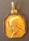 Médaille Plaqué Or Laminé (années 30) Doré Poinçonné "Jésus-Christ" Religious Medal - Religion & Esotérisme
