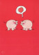 PIGS Tier Vintage Ansichtskarte Postkarte CPSM #PBR773.A - Cochons