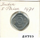 5 PAISE 1971 INDIEN INDIA Münze #AY732.D.A - India