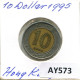 10 DOLLARS 1995 HONGKONG HONG KONG BIMETALLIC Münze #AY573.D.A - Hong Kong