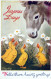 ASINO Animale Vintage CPA Cartolina #PAA156.A - Donkeys