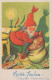 BABBO NATALE Buon Anno Natale Vintage Cartolina CPSMPF #PKG306.A - Santa Claus