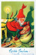 BABBO NATALE Buon Anno Natale Vintage Cartolina CPSMPF #PKG306.A - Santa Claus
