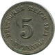 5 PFENNIG 1911 A DEUTSCHLAND Münze GERMANY #DB201.D.A - 5 Pfennig