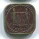 5 CENTS 1966 SURINAME Netherlands Nickel-Brass Colonial Coin #S12820.U.A - Suriname 1975 - ...