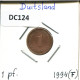 1 PFENNIG 1994 F BRD ALLEMAGNE Pièce GERMANY #DC124.F.A - 1 Pfennig