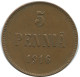 5 PENNIA 1916 FINLAND Coin RUSSIA EMPIRE #AB194.5.U.A - Finnland