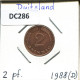 2 PFENNIG 1988 D WEST & UNIFIED GERMANY Coin #DC286.U.A - 2 Pfennig