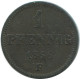 SAXONY 1 PFENNIG 1858 F Mint Stuttgart K.S. S.M. German States #DE10608.16.E.A - Other & Unclassified