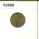 20 HALERU 1992 TSCHECHOSLOWAKEI CZECHOSLOWAKEI SLOVAKIA Münze #AS998.D.A - Tschechoslowakei