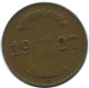 1 REICHSPFENNIG 1927 D DEUTSCHLAND Münze GERMANY #AE225.D.A - 1 Rentenpfennig & 1 Reichspfennig