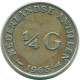 1/4 GULDEN 1965 NETHERLANDS ANTILLES SILVER Colonial Coin #NL11381.4.U.A - Netherlands Antilles