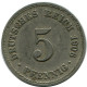 5 PFENNIG 1906 A DEUTSCHLAND Münze GERMANY #DB212.D.A - 5 Pfennig
