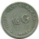 1/4 GULDEN 1944 CURACAO Netherlands SILVER Colonial Coin #NL10662.4.U.A - Curaçao