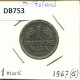 1 DM 1967 G WEST & UNIFIED GERMANY Coin #DB753.U.A - 1 Mark